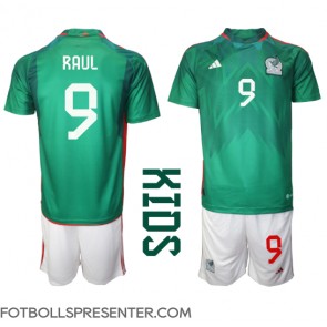Mexiko Raul Jimenez #9 Hemmatröja Barn VM 2022 Kortärmad (+ korta byxor)